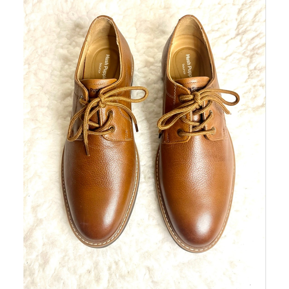 Hush Puppies Men's Detroit Plain Toe Oxford shoes in brown leather Size 11